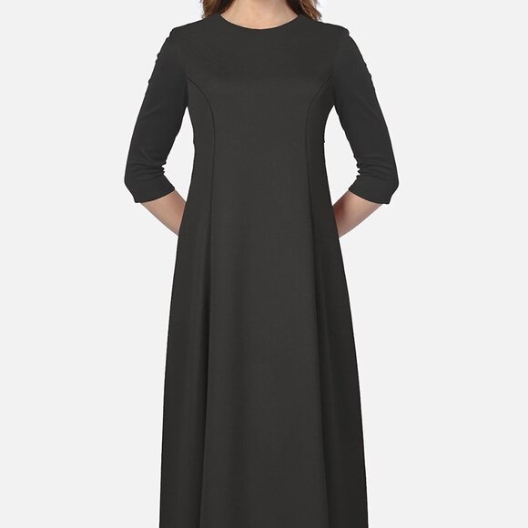 FORMAL FASHIONS INC. Full length, black dress, size 8 - Picture 1 of 5